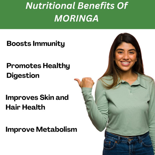 Organic Moringa (1200mg) - 60 Veg Tablets |Drumstick Leaf Extract | 100% Organic |Supports Healthy Digestion & Appetite, Boost immunity & Supports Detoxification