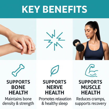 Magnesium Glycinate with Zinc, 350mg, 60 Vegetarian Tablets, Supports Bone, Nerve and Muscle Health