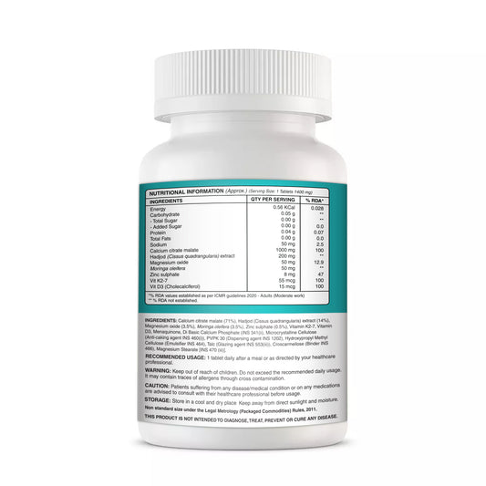 Calcium Tablets, With Magnesium Zinc & Vitamin D3 & K2 For Bone Health & Joint Support | Muscle Strength Supplement For Men & Women